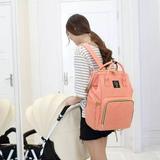 Mochila Bebê Maternidade Impermeável Salmão Compartimentos - Cybee
