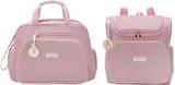 Mochila + Bolsa Grande Maternidade Pirulitando Pratica Rosa