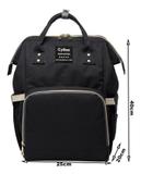 Mochila Bolsos Trás E Frente Reforçada Bebê Maternidade Térmica Multifuncional Preta - Cybee