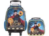 Mochila Escolar com Rodinhas Tam. G DMW - Doctor Strange + Lancheira Escolar Doctor Strange