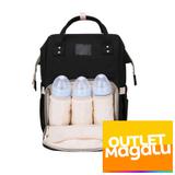 Mochila Maternidade Bebê Compartimentos Impermeável Preto - Cybee