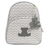 Mochila Maternidade Chevron Cinza - Alinhado baby