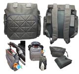 Mochila maternidade com trocador e necessaire aguard baby cinza
