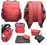 Mochila maternidade com trocador e necessaire aguard baby salmão