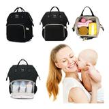 Mochila Nenêm Térmica Bebê Multifuncional Reforçada Maternidade Bolsos Frente e Tras Preta - Cybee