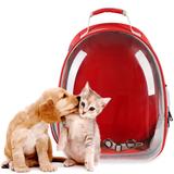 Mochila Pet Panorâmico Design Astronauta Cães Gatos Vermelho - Magma