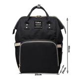 Mochila Primeira Linha Maternidade Preta Térmica Bolsos Frente e Tras Nenêm Bebê Multifuncional - Cybee