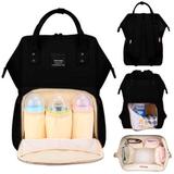 Mochila Térmica Bebê Maternidade Multifuncional Bolsos Trás E Frente Reforçada Preta - Cybee