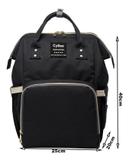 Mochila Térmica Bolsos Frente e Tras Nenêm Bebê Multifuncional Reforçada Maternidade Preta - Cybee