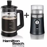Moedor De Café + Prensa Francesa Cafeteira Hamilton Beach