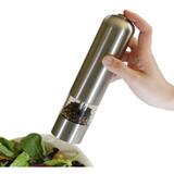 Moedor Pimenta Ou Sal Gourmet Eletrico A Pilha Inox Com Luz - Coisaria