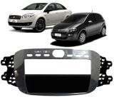 Moldura De Painel 1 e 2 Din Fiat Punto 2013 2014 2015 2016 2017 Linea 2ª Versão 2015 2016 + Suportes De Fixação Laterais + Porta Objeto - Autoplast
