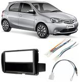 Moldura De Painel 1 e 2 Din Para CD DVD 2 Din + Chicote de Ligação + Chicote Adaptador de Antena Toyota Etios 2012 2013 2014 2015 2016 2017 2018 - Autoplast