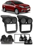 Moldura De Painel 2 Din Fiat Grand Siena 2013 2014 2015 2016 2017 2018 - Para Cd Dvd 2 Dins - Padrão Original - Autoplast