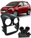 Moldura De Painel 2 Din Fiat Novo Palio 2012 2013 2014 2015 Para Cd Dvd 2 Dins - Padrão Original - Black Piano - Autoplast