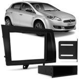 Moldura do Painel 2 Din 1 Din Fiat Bravo 2012 a 2016 Black Piano Porta Objetos Encaixe Sob Medida - Ludovico
