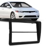 Moldura do Painel 2 Din 1 Din Honda Civic 2001 a 2006 Preto Excelente Acabamento para DVD Multimídia - Ludovico