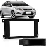 Moldura do Painel 2 Din 1 Din Japonês Chinês Focus Hatch Sedan 2009 a 2013 Preta com Porta Objetos - Ludovico