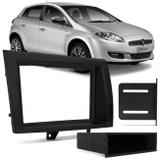 Moldura do Painel 2 Din Fiat Bravo 2012 a 2014 Preto Fosco com Porta Objetos Excelente Acabamento - Ludovico