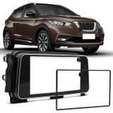Moldura do Painel 2 Din Japonês Chinês Nissan Kicks 2017 a 2019 Black Piano para DVD Multimídia - Ludovico