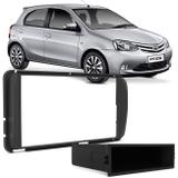 Moldura Painel 2 Din 1 Din Toyota Etios 12 a 18 Corolla GLI 2015 Hilux 12 a 17 Cinza Porta Objetos - Ludovico