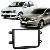 Moldura Painel 2 Din Dvd Renault Logan 2012 à 2017 Preto - S/m