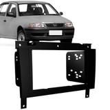 Moldura Painel 2 Din Vw Gol Parati Saveiro G3 Preta com Suporte - Fiamon