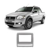 Moldura Painel Fiat Strada 2005 a 2008 1Din 2Din Ludovico Padrão Chinês e Japonês Prata