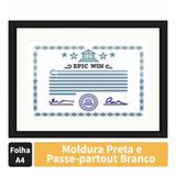 Moldura para Certificado Diploma 20x30cm Quadro Preto e Branco com Vidro - Decore pronto