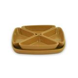 Molheira com Base 4 Peças Mondoceram Gourmet Caramelo