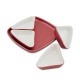 Molheira com Base 4 Peças Mondoceram Gourmet Rosé Gold