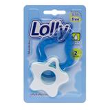 Mordedor Clean com estrela, lavável atóxico, indicado às crianças acima de 4 (quatro) meses na cor azul - Lolly (lolni)