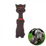 Mordedor para Cachorro Formato Gato Marrom com Efeito Sonoro Pet Toys