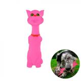 Mordedor para Cachorro Formato Gato Rosa com Efeito Sonoro Pet Toys