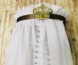 Mosquiteiro Voal com Dossel Coroa Dourado escuro - Elobaby