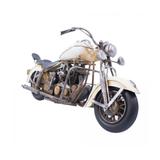 Motocicleta Branca 39cm Estilo Retrô - Vintage - Drina