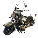 Motocicleta Policial 38cm Police Estilo Retrô - Vintage - Drina