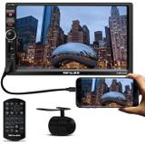 MP3 MP5 Player Automotivo Shutt Chicago 2 Din 7" Bluetooth USB Android IOS + Câmera Ré Colorida 2x1