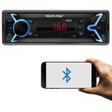 MP3 Player Automotivo Multilaser Pop BT P3336 1 Din LED Bluetooth USB Micro SD Auxiliar P2 Rádio FM