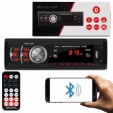 MP3 Player Automotivo Shutt Montana 1 Din 3.5 Polegadas Bluetooth USB SD P2 Rádio FM com Controle