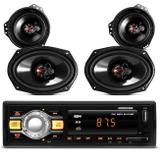 MP3 Player Hurricane HR412 USB + Kit Alto Falante Foxer Triaxial 180W RMS Corsa Sedan Original - Prime