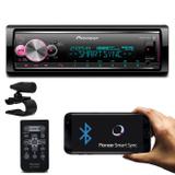 MP3 Player Pioneer MVH-X700BR 1 Din BT Interface Android iOS Spotify Mixtrax USB AUX Com Controle