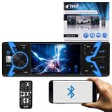 MP5 Player Automotivo 1 Din LCD 4" Bluetooth MP3 MP4 USB SD Rádio FM Com Controle H-TECH HPM 3010