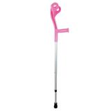 Muleta de aluminio com bracadeira fixa rosa infantil indaia
