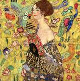 Mulher com Leque - Gustav Klimt - Tela 50x50 Para Quadro - Santhatela