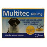 Multitec 400mg Vermífugo Cães c/ 5kg 4 comp Syntec