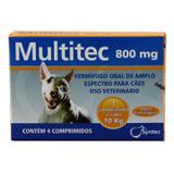 Multitec 800mg Vermífugo Cães c/ 10kg 4 comp. - Syntec