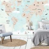 Mural Mapa Mundi Infantil - Tacolado.