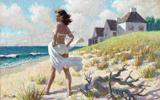 Na Praia - Arthur Sarnoff - Tela 30x47 Para Quadro - Santhatela