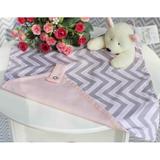 Naninha c/ Porta Chupeta - Ursa Chevron Rosa - Laura baby